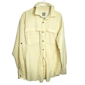 Travelsmith Long Sleeve Fishing Shirt Men Large Button Up Yellow Outdoors Vented